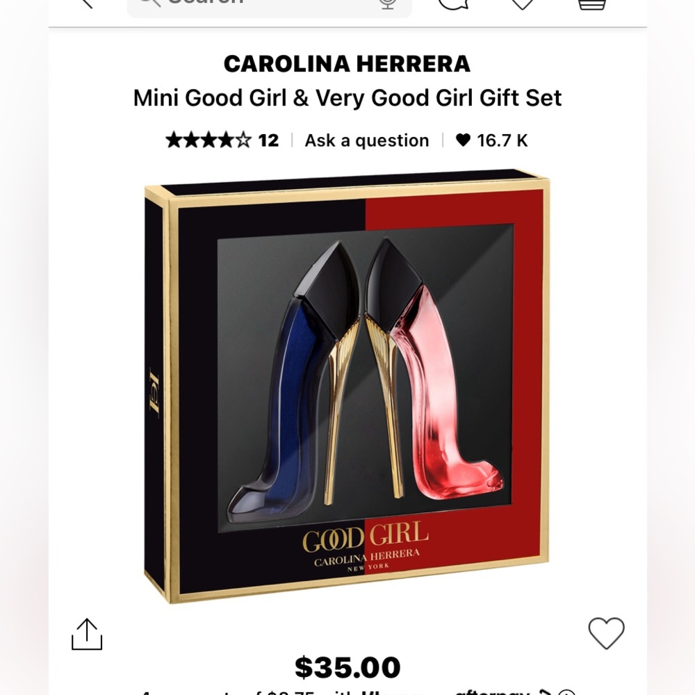 brand new goodgirl by carolina herrera perfume set